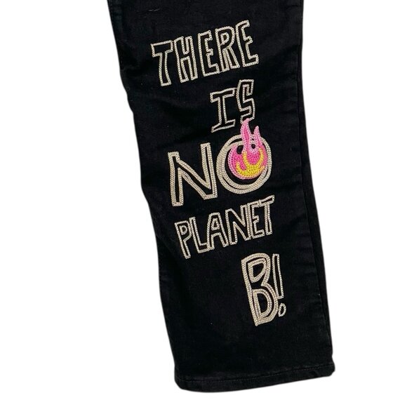 First Row Men's Future Distressed Slim Black Jeans Sz 42x32 Straight Stretch NWT - Picture 15 of 15